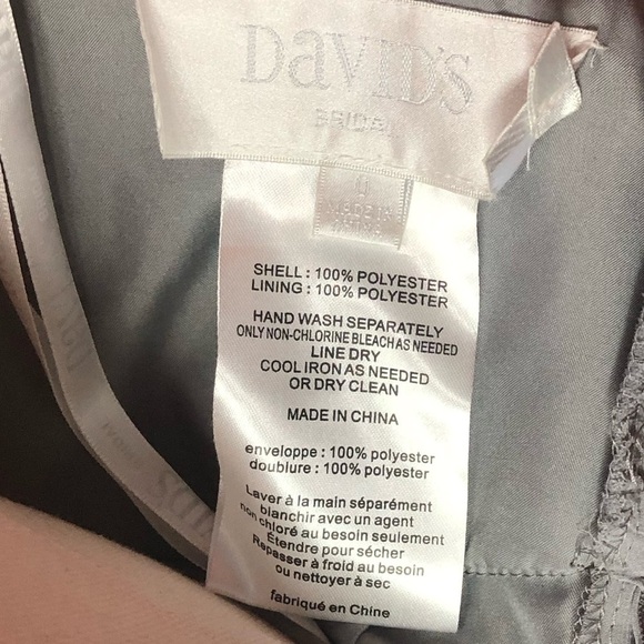 David's Bridal Elegant Gray Strapless Dress - Picture 2 of 11